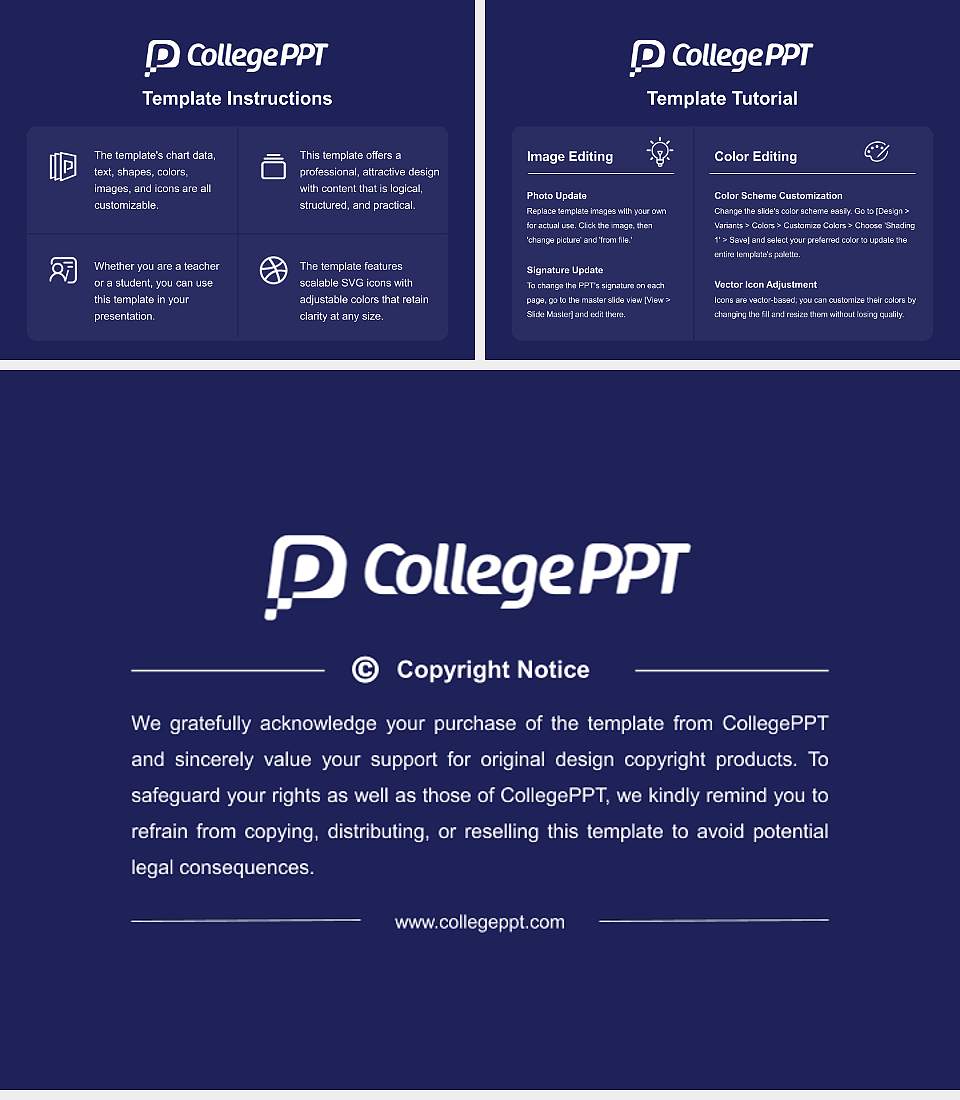Randall University Course/Courseware Creation PPT Template4:3 ratio PPT effect preview image5