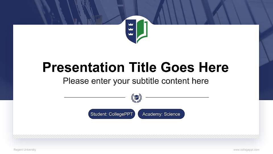 Regent University National Scholarship Defense PPT Template16:9 ratio PPT effect preview image