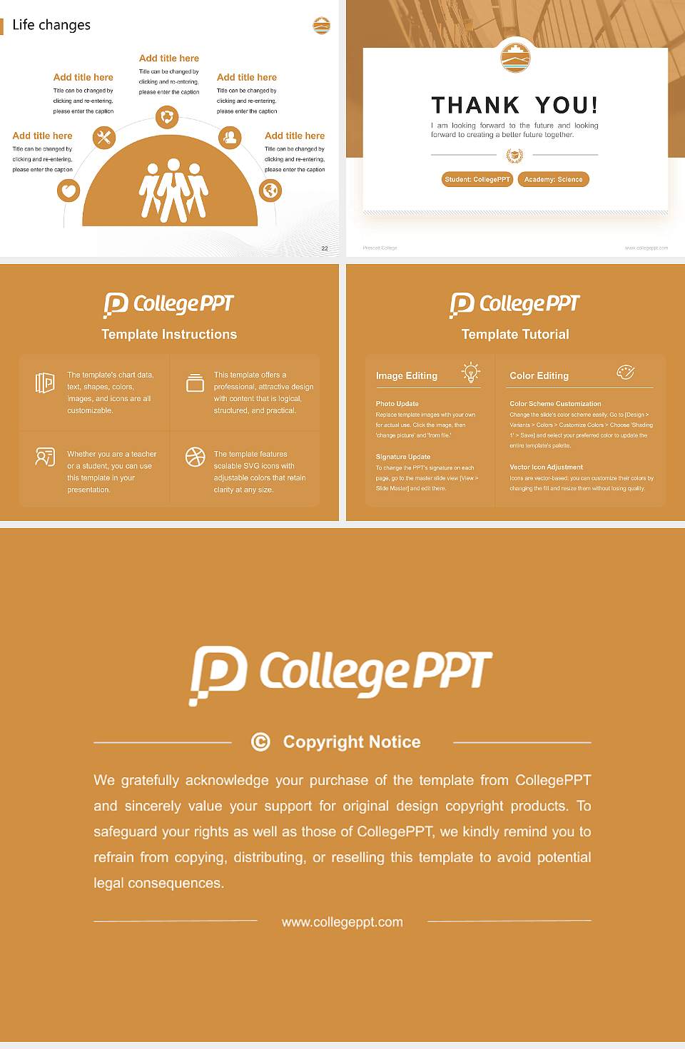 Prescott College National Scholarship Defense PPT Template4:3 ratio PPT effect preview image4