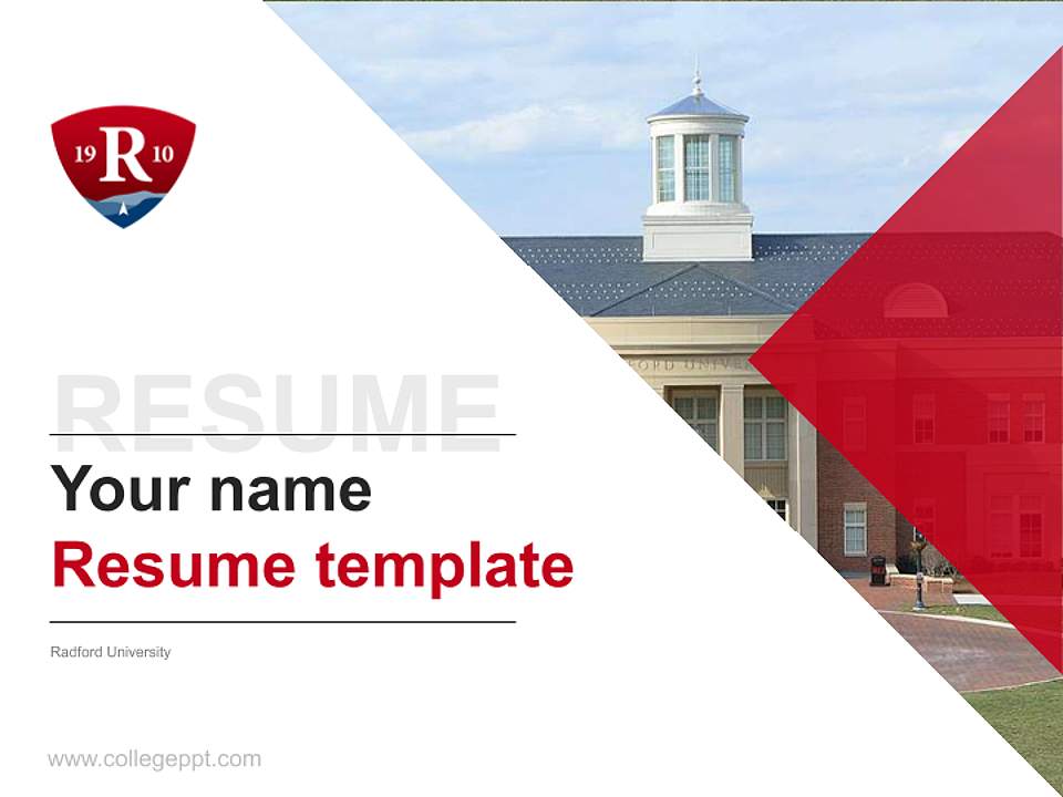 Radford University Resume PPT Template4:3 ratio PPT effect preview image5
