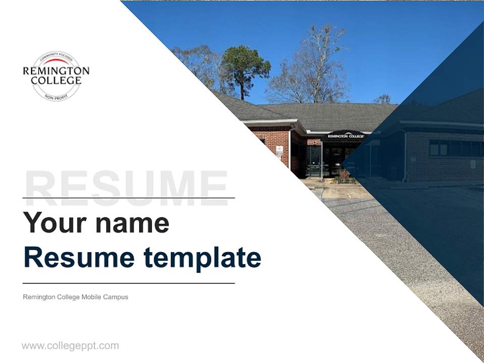 Remington College Mobile Campus Resume PPT Template4:3 ratio PPT effect preview image5