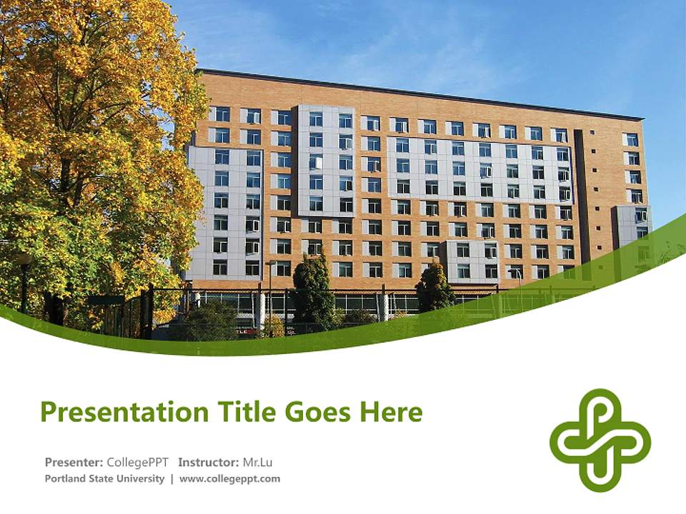 Portland State University Course/Courseware Creation PPT Template4:3 ratio PPT effect preview image5
