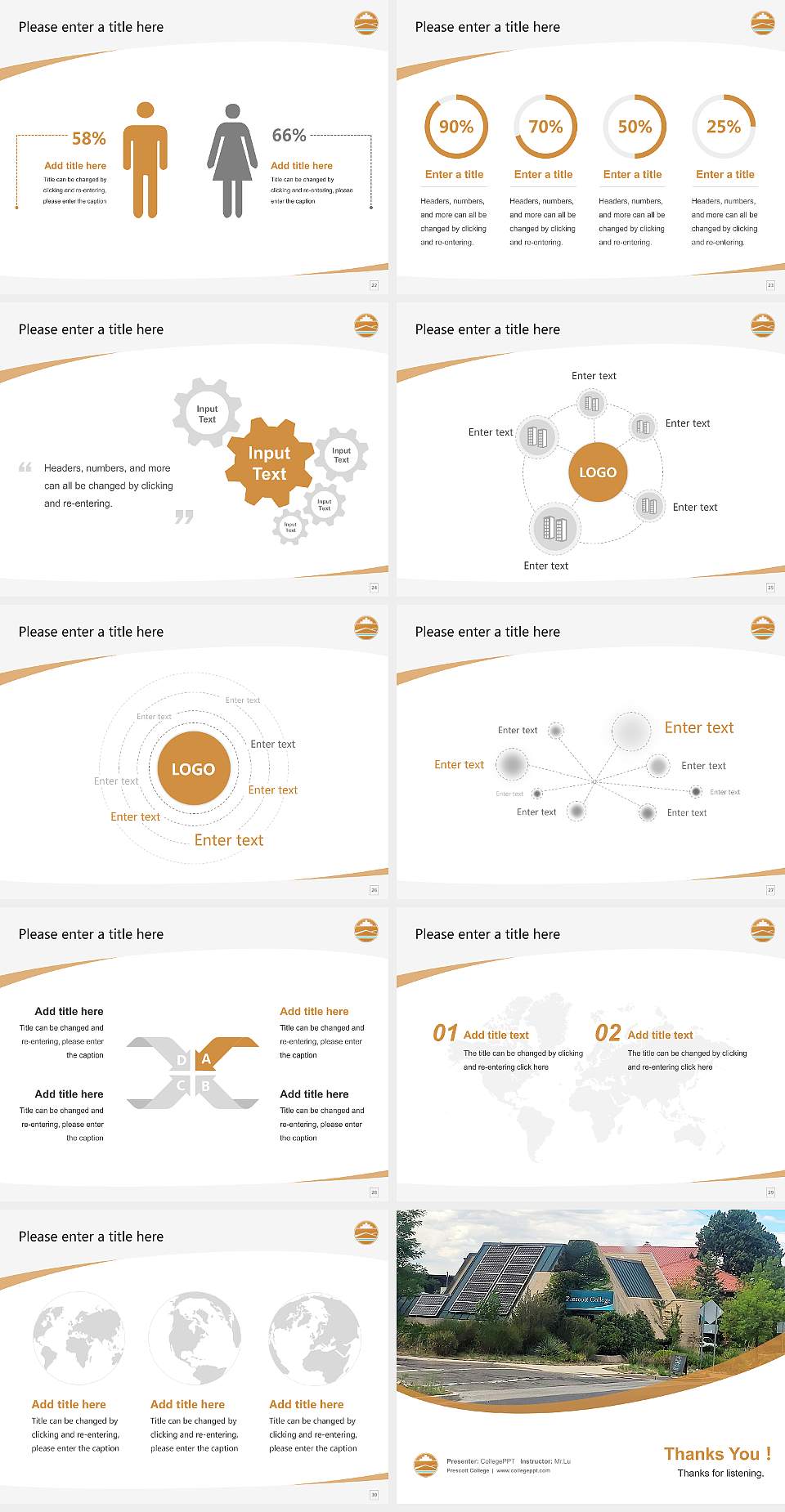 Prescott College Course/Courseware Creation PPT Template4:3 ratio PPT effect preview image4