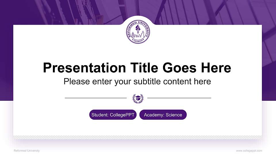 Reformed University National Scholarship Defense PPT Template16:9 ratio PPT effect preview image