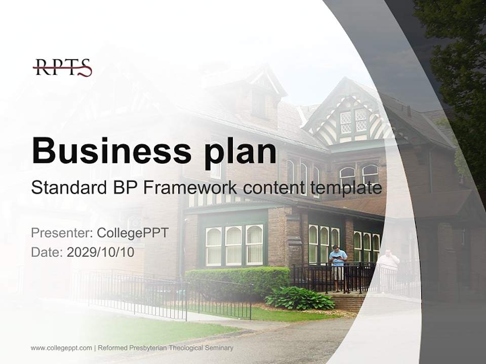 Reformed Presbyterian Theological Seminary Competition/Entrepreneurship Contest PPT Template4:3 ratio PPT effect preview image9