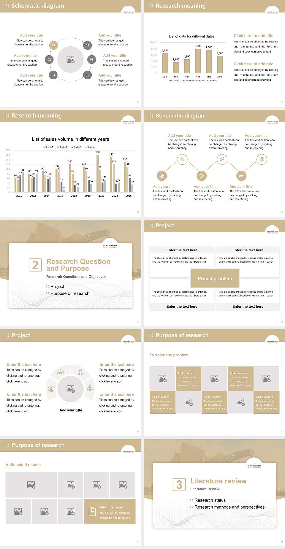 Purdue University Fort Wayne Graduation Thesis Defense PPT Template4:3 ratio PPT effect preview image3