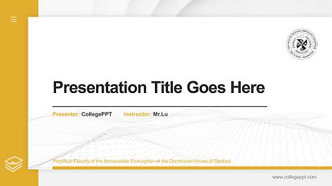 Pontifical Faculty of the Immaculate Conception at the Dominican House of Studies Thesis Proposal/Graduation Defense PPT Template