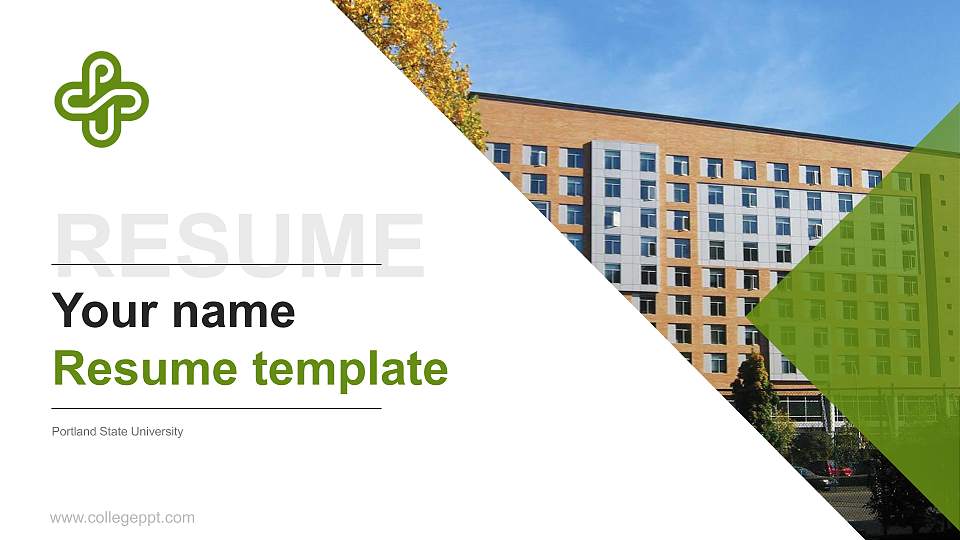 Portland State University Resume PPT Template16:9 ratio PPT effect preview image
