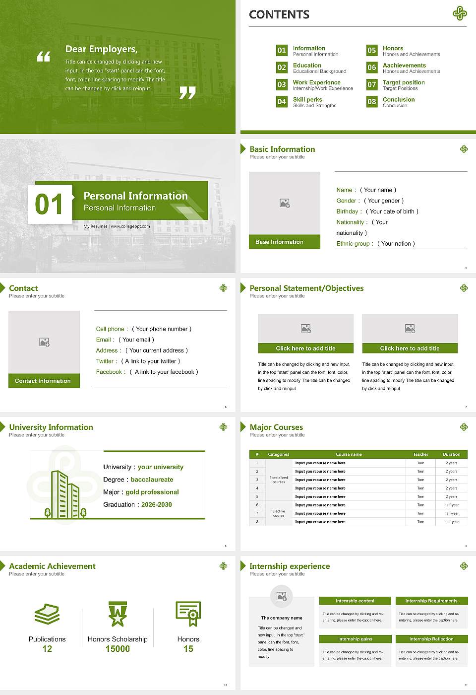 Portland State University Resume PPT Template16:9 ratio PPT effect preview image2