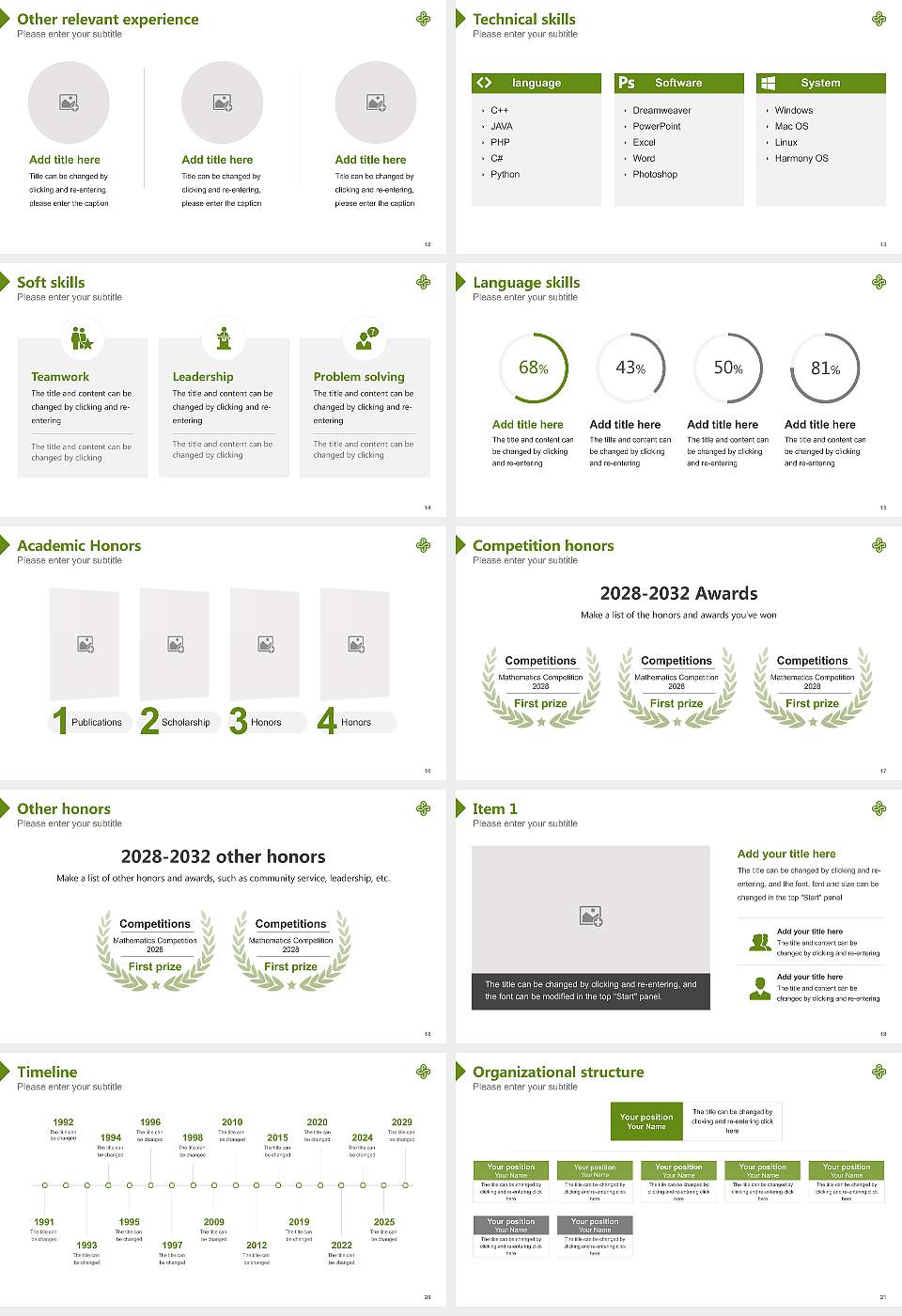 Portland State University Resume PPT Template16:9 ratio PPT effect preview image3