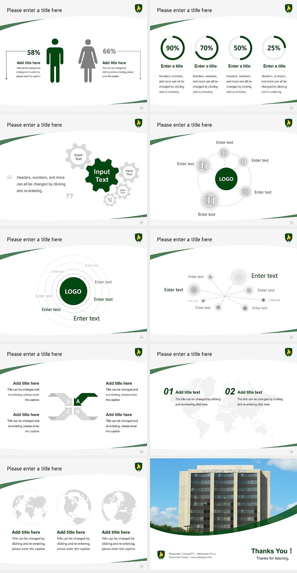 Rasmussen College Course/Courseware Creation PPT Template4:3 ratio PPT effect preview image4