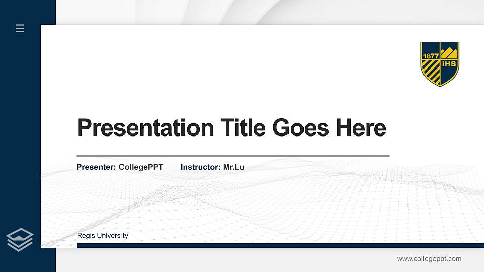 Regis University Thesis Proposal/Graduation Defense PPT Template16:9 ratio PPT effect preview image