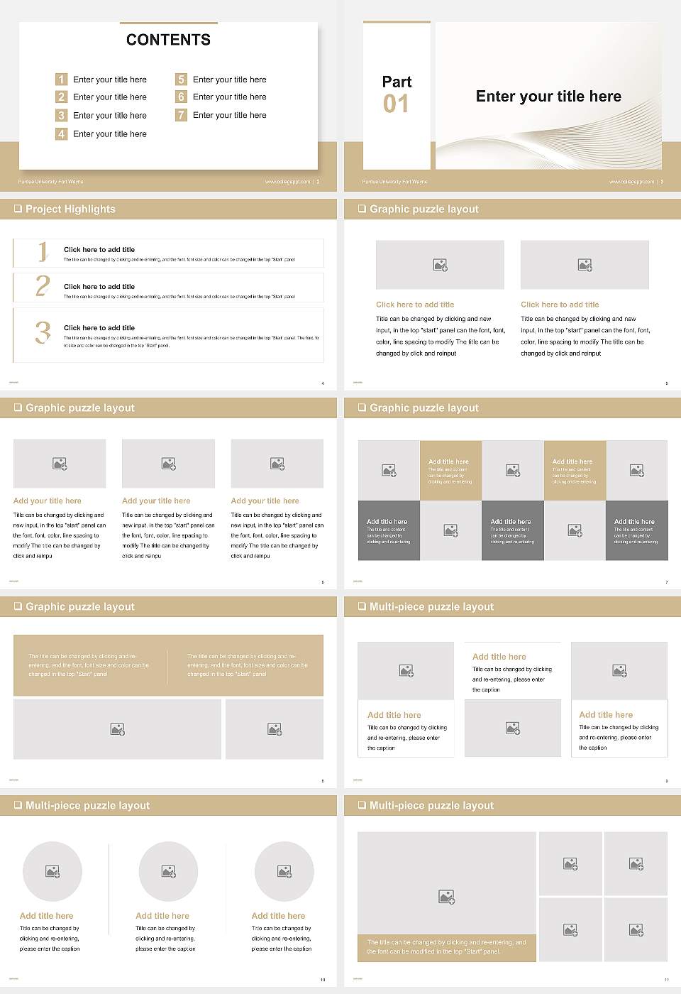 Purdue University Fort Wayne General Purpose PPT Template16:9 ratio PPT effect preview image2