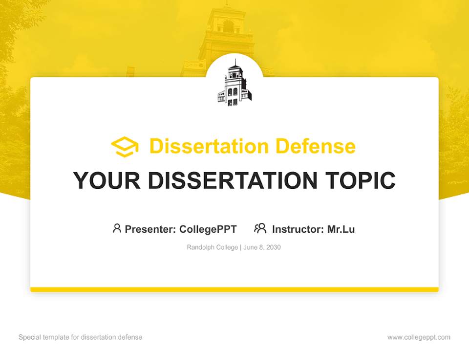 Randolph College Graduation Thesis Defense PPT Template4:3 ratio PPT effect preview image7