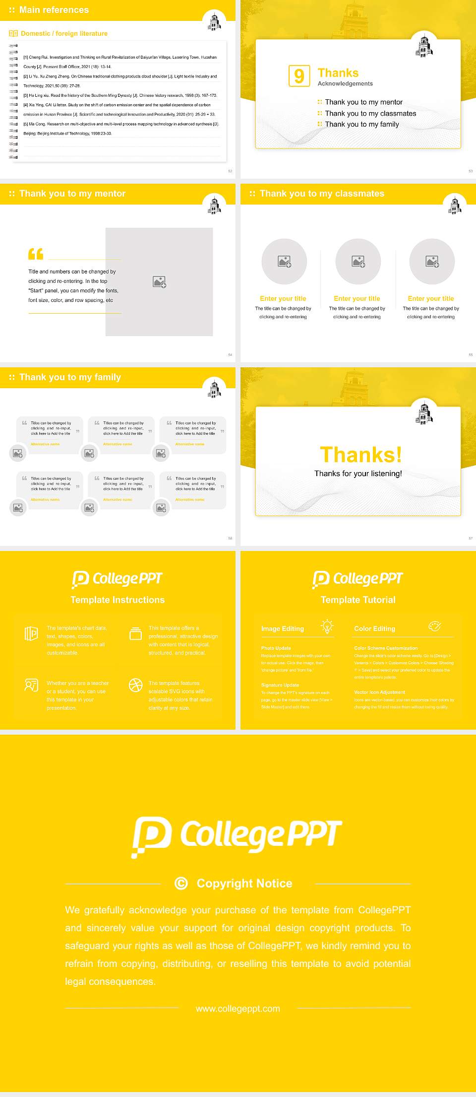 Randolph College Graduation Thesis Defense PPT Template4:3 ratio PPT effect preview image7