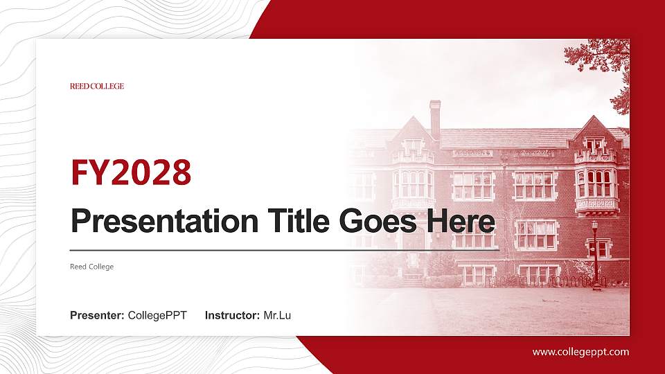 Reed College Academic Presentation/Research Findings Report PPT Template16:9 ratio PPT effect preview image