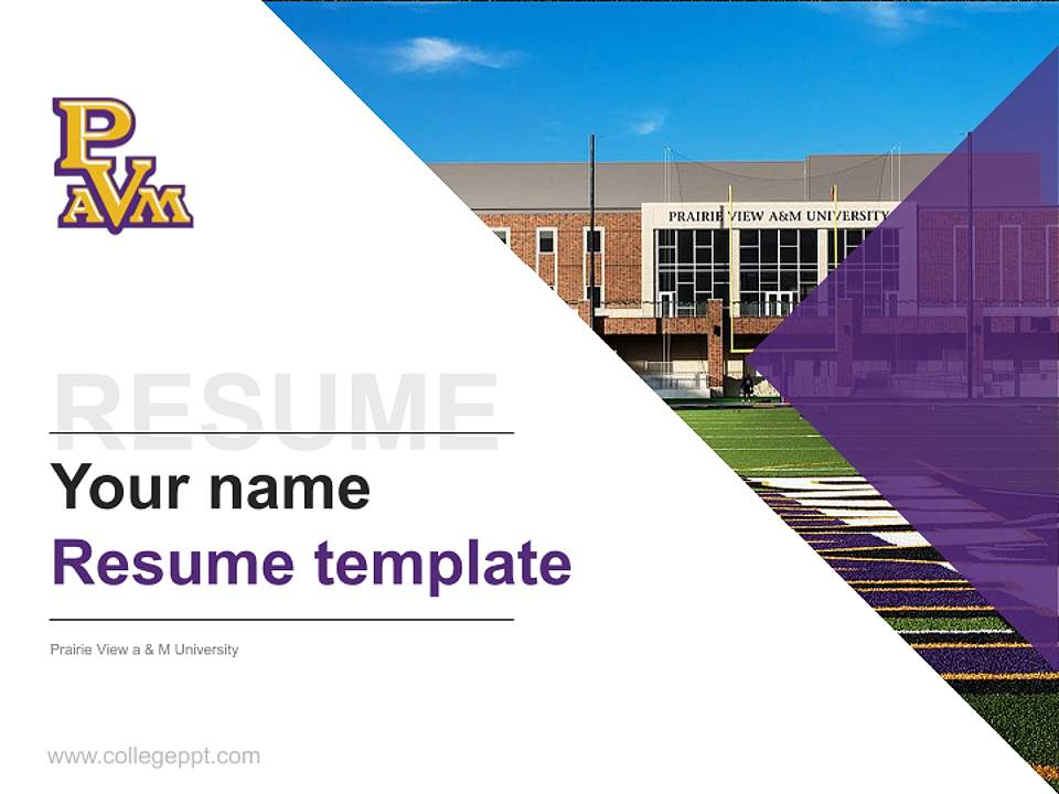 Prairie View a & M University Resume PPT Template4:3 ratio PPT effect preview image1