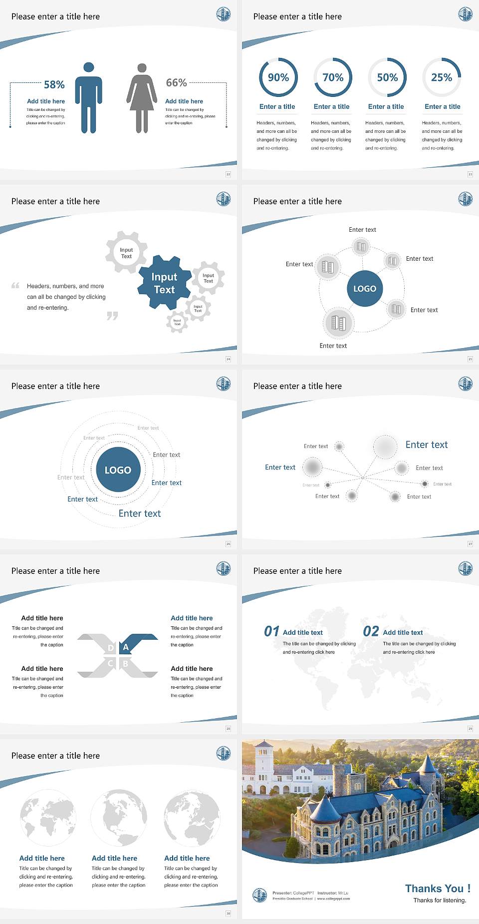 Presidio Graduate School Course/Courseware Creation PPT Template4:3 ratio PPT effect preview image4