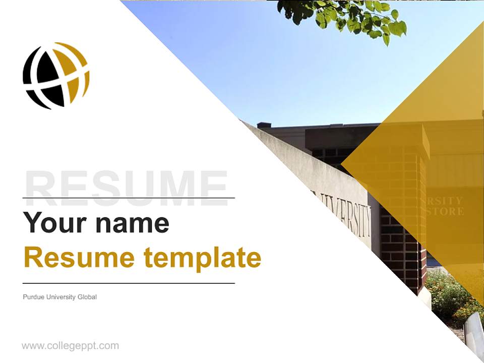 Purdue University Global Resume PPT Template4:3 ratio PPT effect preview image5