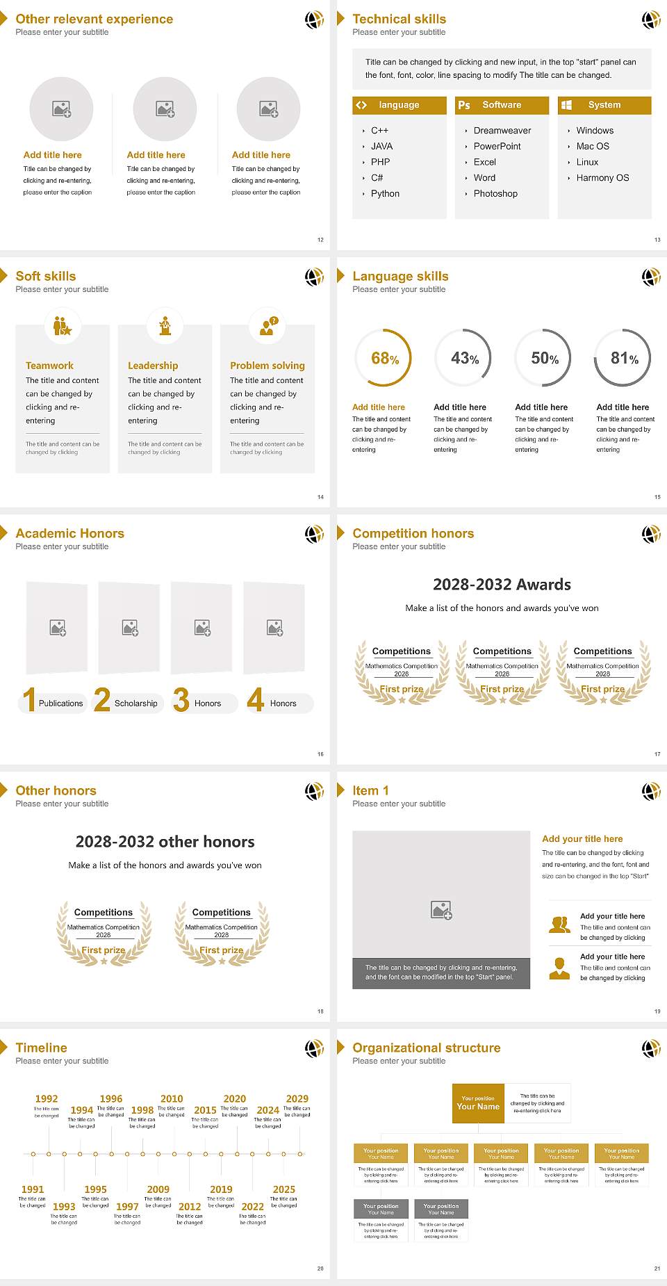 Purdue University Global Resume PPT Template4:3 ratio PPT effect preview image3