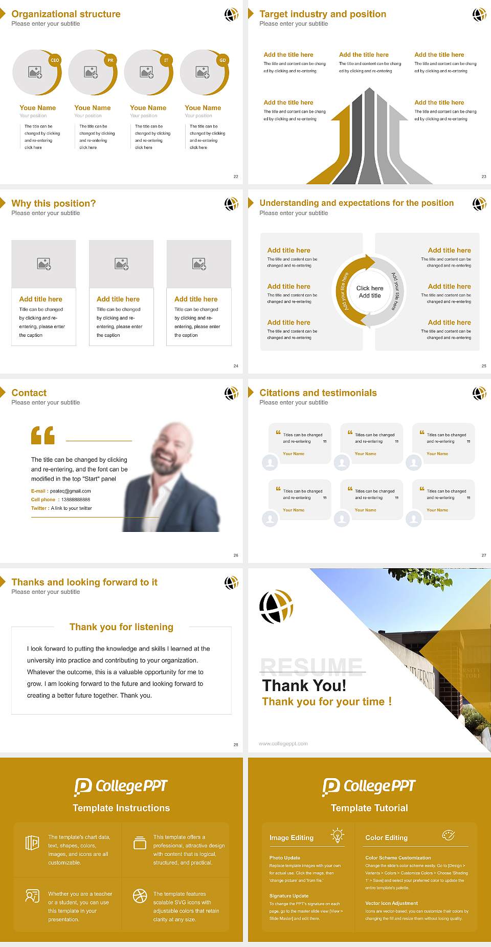 Purdue University Global Resume PPT Template4:3 ratio PPT effect preview image4
