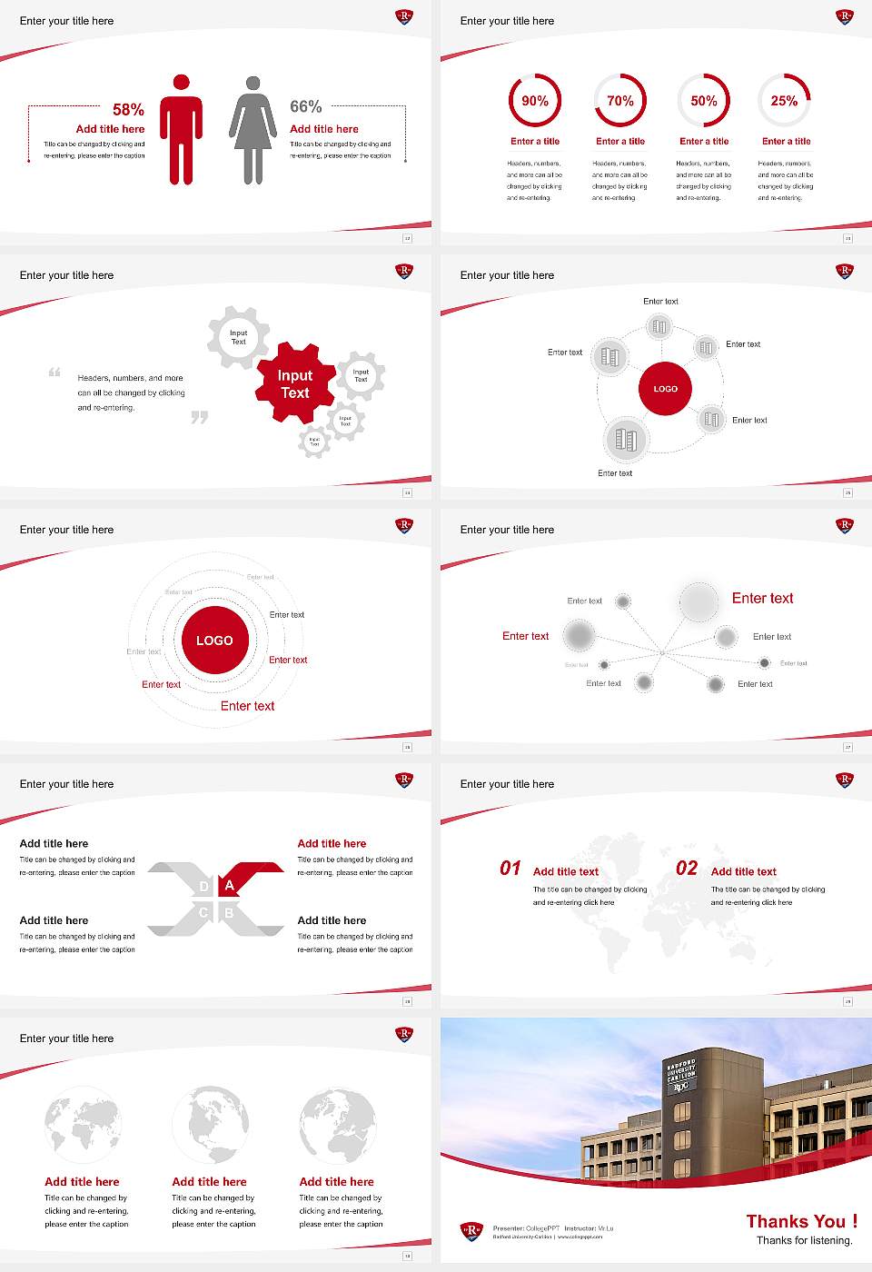 Radford University-Carilion Course/Courseware Creation PPT Template16:9 ratio PPT effect preview image4