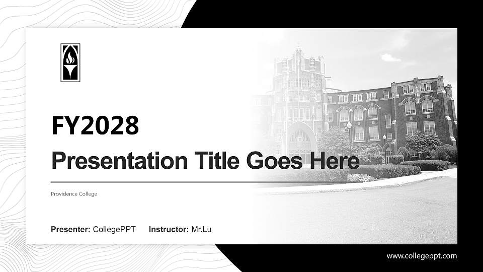 Providence College Academic Presentation/Research Findings Report PPT Template16:9 ratio PPT effect preview image