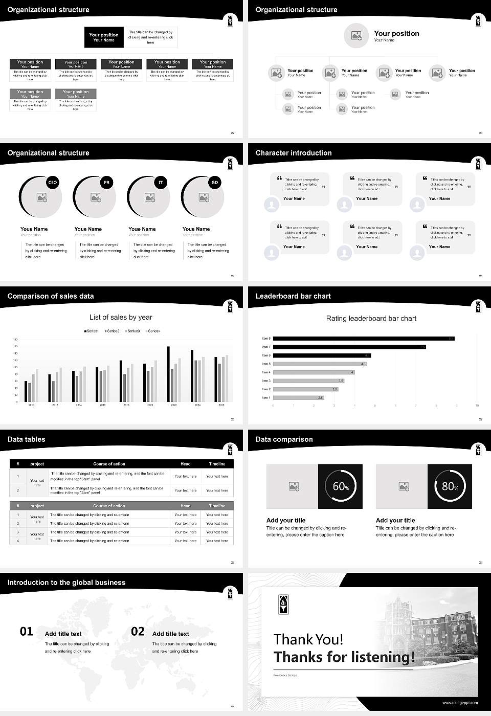 Providence College Academic Presentation/Research Findings Report PPT Template16:9 ratio PPT effect preview image4