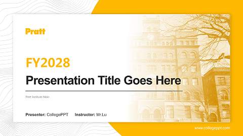 Pratt Institute-Main Academic Presentation/Research Findings Report PPT Template