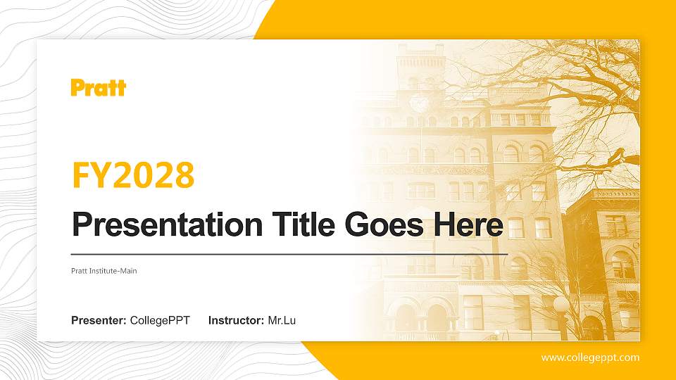 Pratt Institute-Main Academic Presentation/Research Findings Report PPT Template16:9 ratio PPT effect preview image