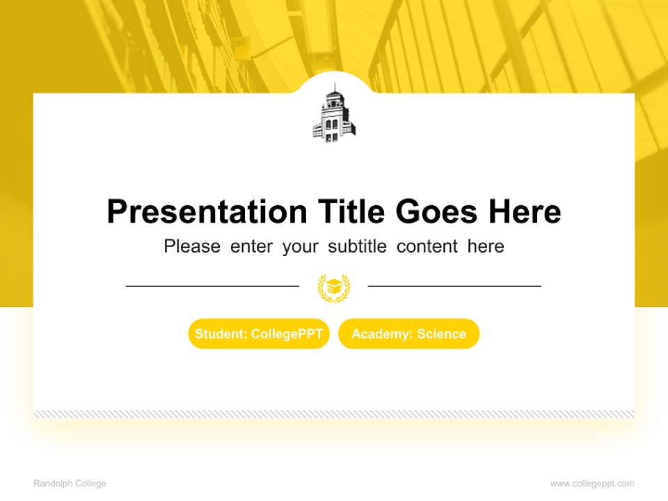 Randolph College National Scholarship Defense PPT Template4:3 ratio PPT effect preview image4