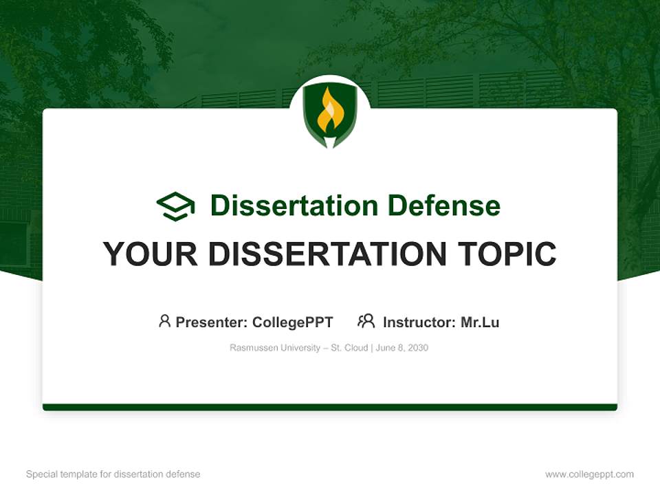 Rasmussen University – St. Cloud Graduation Thesis Defense PPT Template4:3 ratio PPT effect preview image7