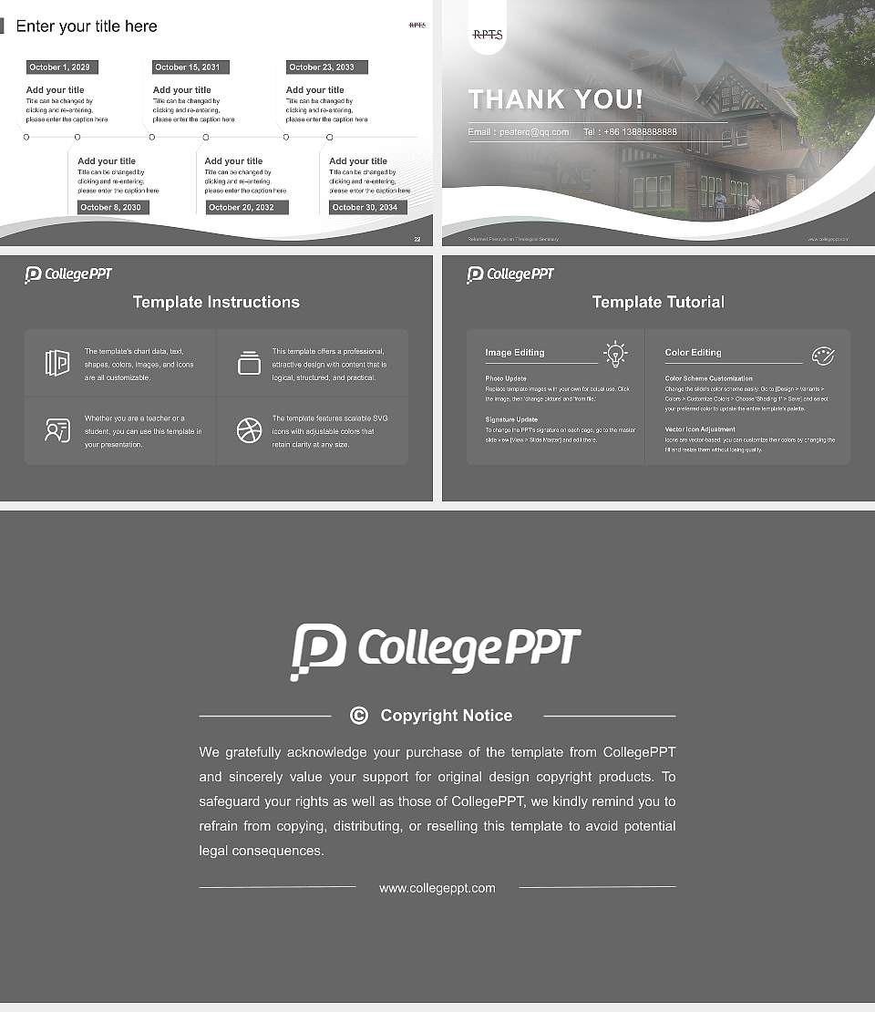 Reformed Presbyterian Theological Seminary Lecture Sharing and Networking Event PPT Template16:9 ratio PPT effect preview image4