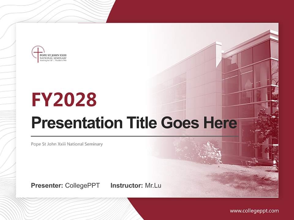 Pope St John Xxiii National Seminary Academic Presentation/Research Findings Report PPT Template4:3 ratio PPT effect preview image5