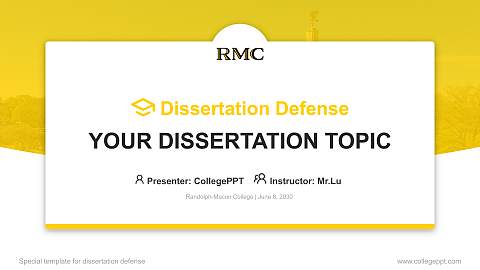 Randolph-Macon College Graduation Thesis Defense PPT Template