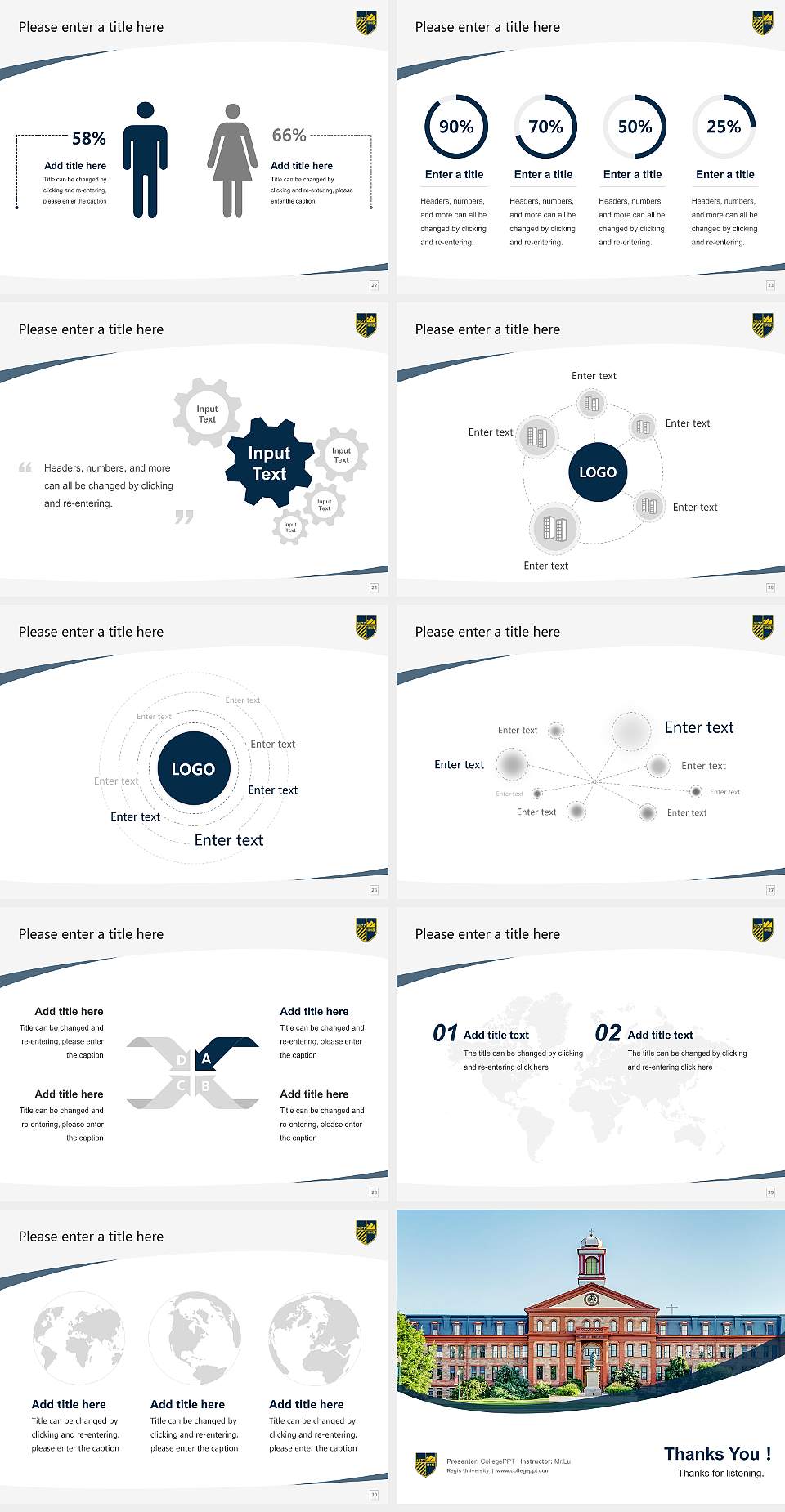 Regis University Course/Courseware Creation PPT Template4:3 ratio PPT effect preview image4