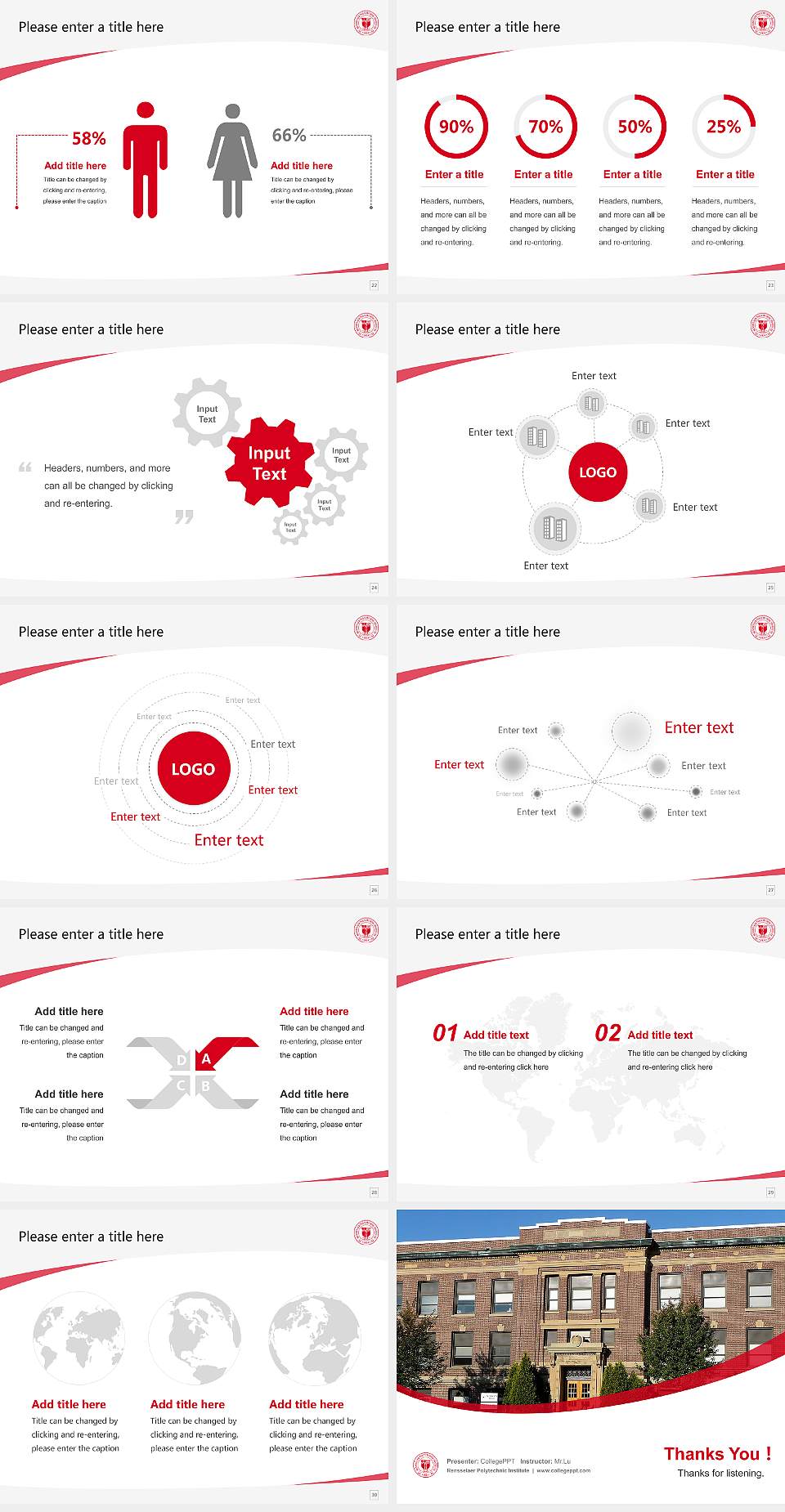 Rensselaer Polytechnic Institute Course/Courseware Creation PPT Template4:3 ratio PPT effect preview image4