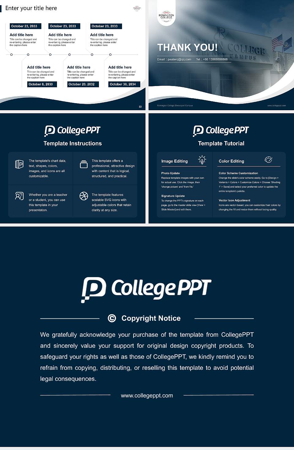 Remington College Shreveport Campus Lecture Sharing and Networking Event PPT Template4:3 ratio PPT effect preview image4