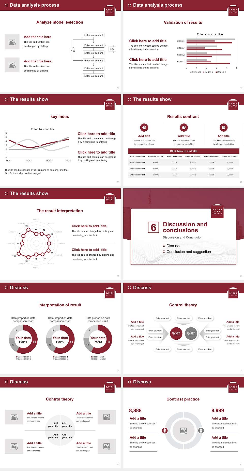 Rhode Island College Graduation Thesis Defense PPT Template4:3 ratio PPT effect preview image5
