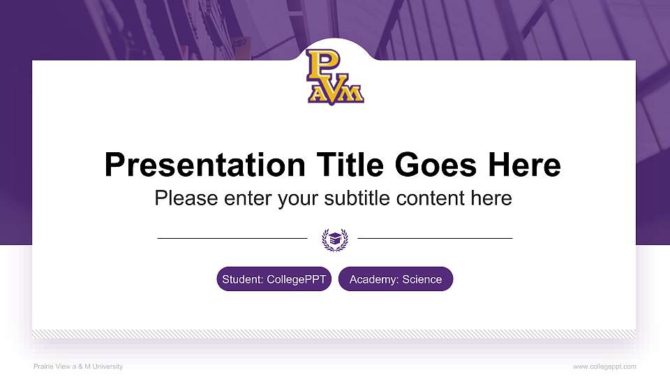 Prairie View a & M University National Scholarship Defense PPT Template16:9 ratio PPT effect preview image