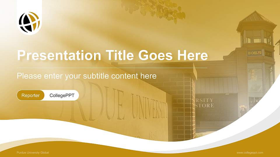 Purdue University Global Lecture Sharing and Networking Event PPT Template16:9 ratio PPT effect preview image