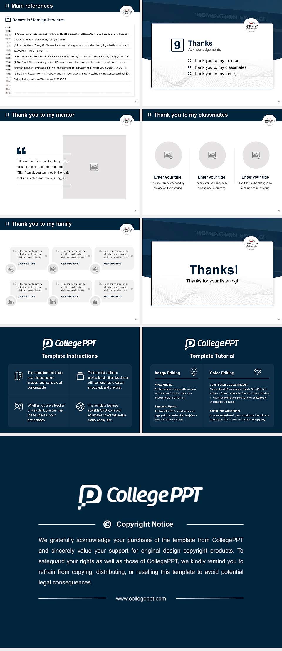 Remington College Dallas Campus Graduation Thesis Defense PPT Template4:3 ratio PPT effect preview image7