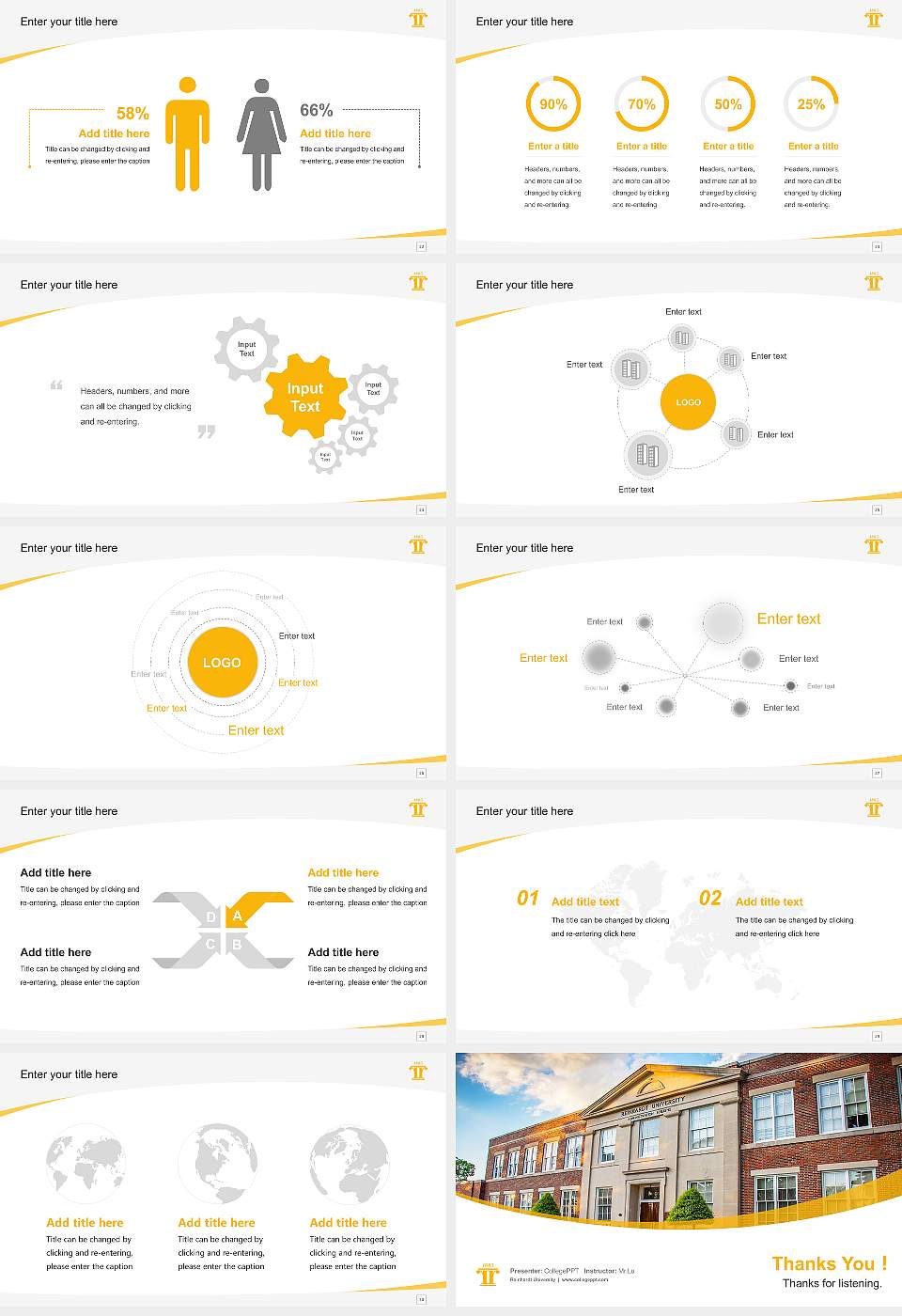 Reinhardt University Course/Courseware Creation PPT Template16:9 ratio PPT effect preview image4