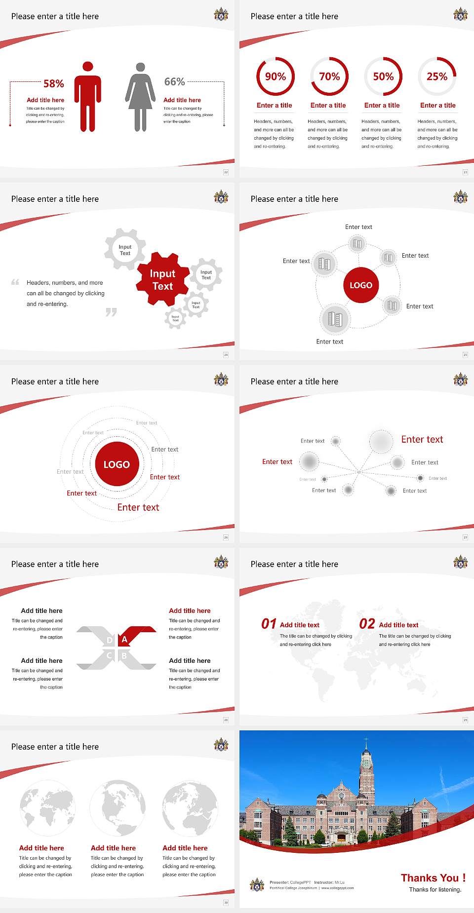 Pontifical College Josephinum Course/Courseware Creation PPT Template4:3 ratio PPT effect preview image4