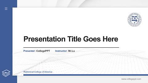 Rabbinical College of America Thesis Proposal/Graduation Defense PPT Template