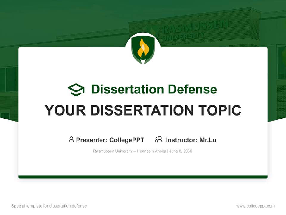 Rasmussen University – Hennepin Anoka Graduation Thesis Defense PPT Template4:3 ratio PPT effect preview image7