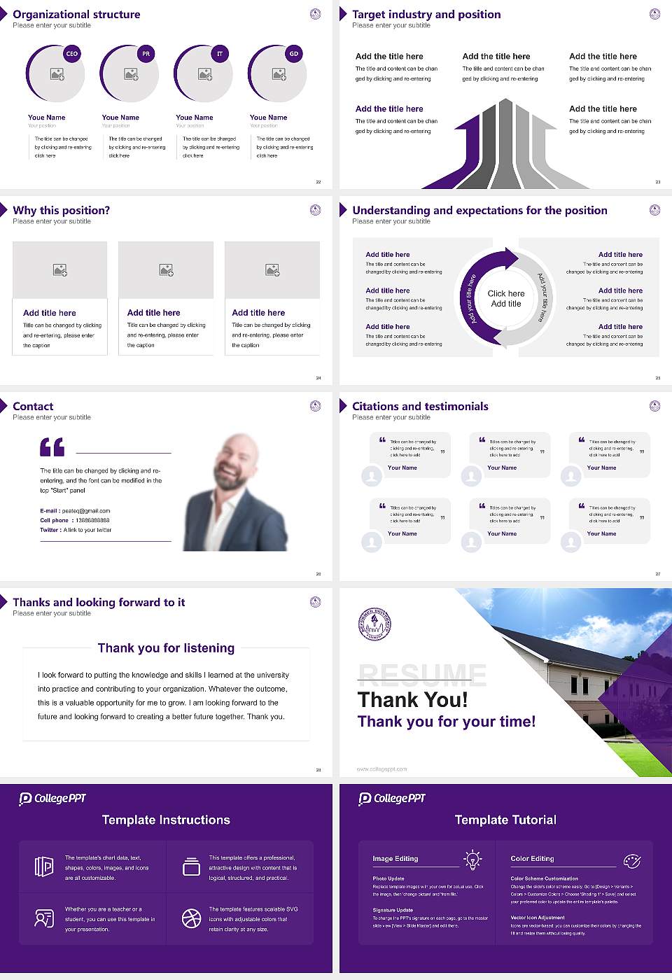 Reformed University Resume PPT Template16:9 ratio PPT effect preview image4