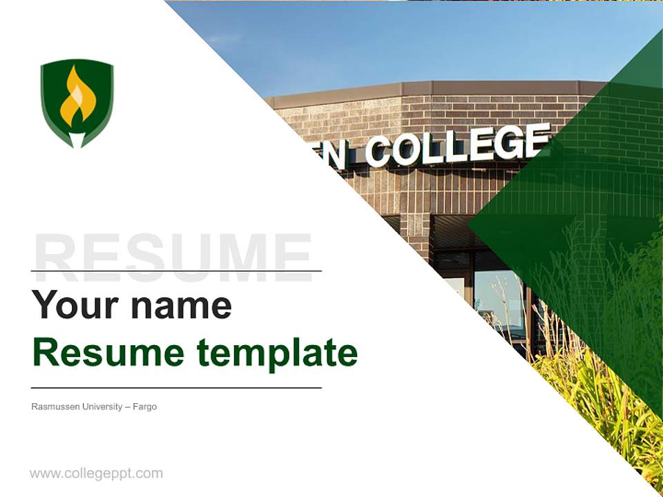 Rasmussen University – Fargo Resume PPT Template4:3 ratio PPT effect preview image5