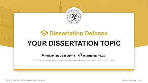 Pontifical Faculty of the Immaculate Conception at the Dominican House of Studies Graduation Thesis Defense PPT Template