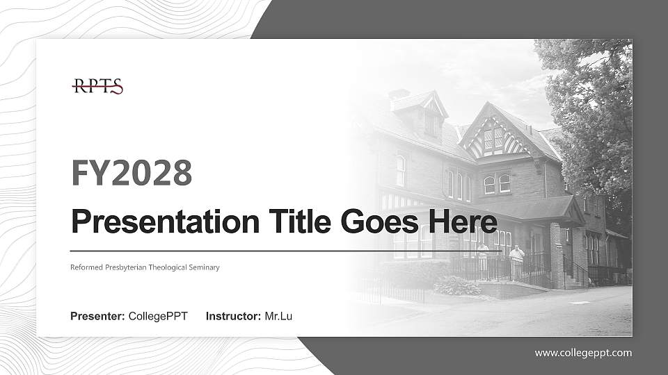 Reformed Presbyterian Theological Seminary Academic Presentation/Research Findings Report PPT Template16:9 ratio PPT effect preview image